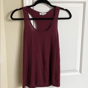 Maroon racer back tank top